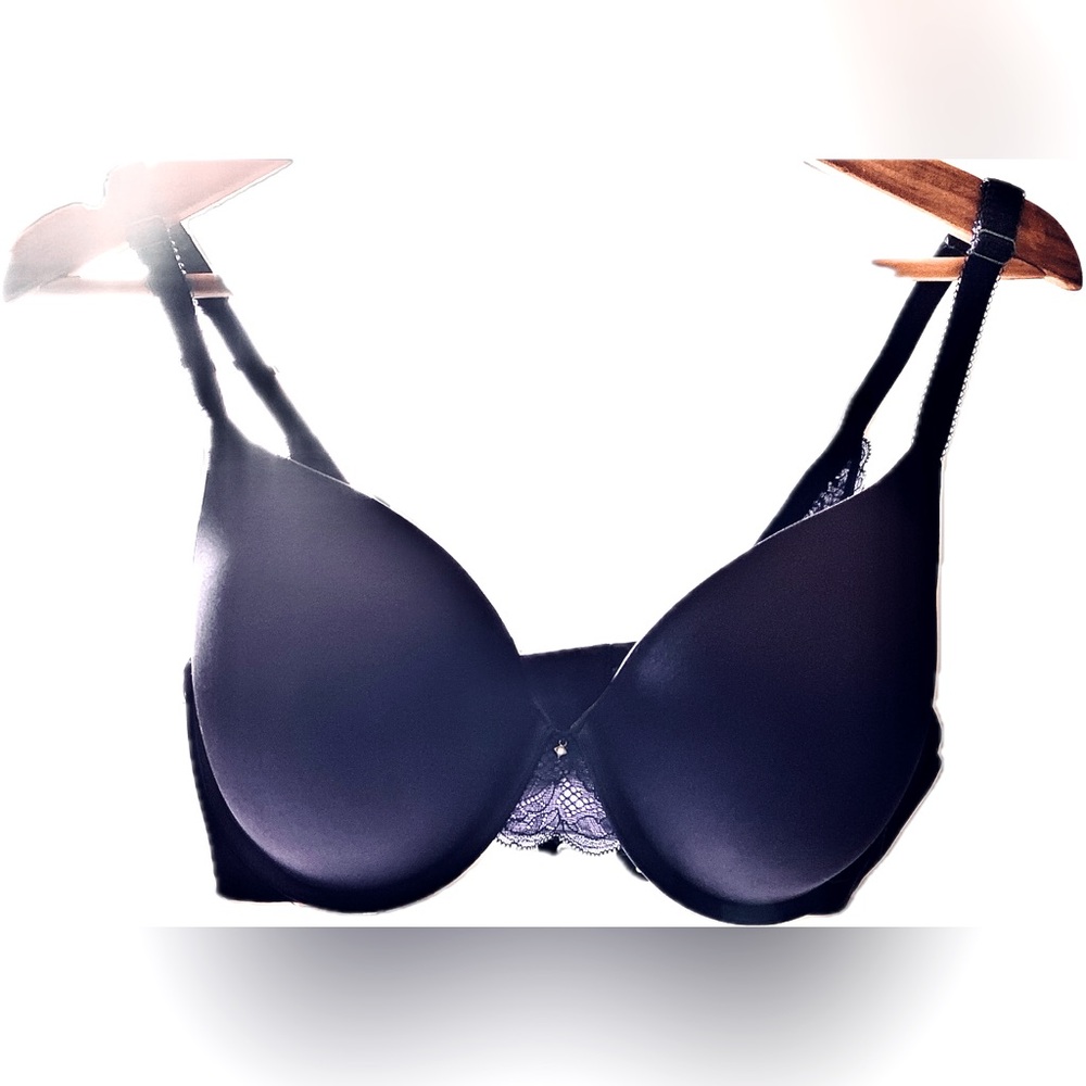 Simply Vera Vera Wang Navy Blue Seamless T-Shirt Underwire Plunge Bra 40C